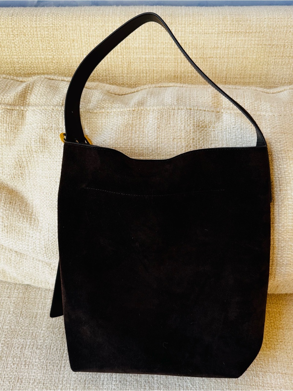 Madewell The Essential Bucket Dark Carob Suede Shoulder Bag